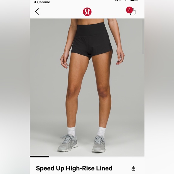 Sped up high rise short 2.5, size 8. Black - Picture 3 of 7